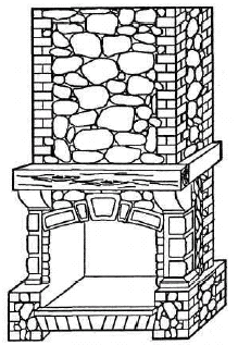 Рис. 27. Эскиз камина облицованного керамической плиткой ручной работы