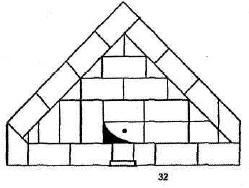 Рис. 11.32. Кладка отопительной треугольной печи № 5  (ряд 32)