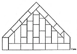 Рис. 11.2. Кладка отопительной треугольной печи № 5  (ряд 2)