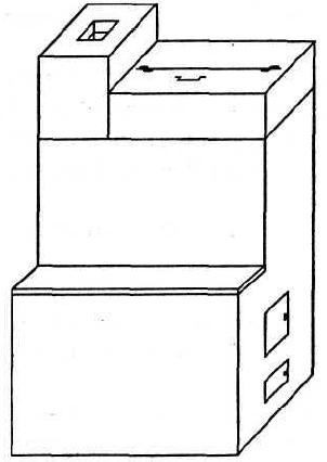 Печь-каменка №4 с баком для нагрева воды над топливником (2 вариант)